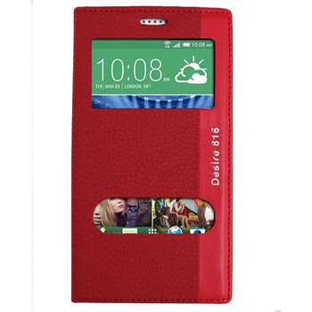 Magnum HTC Desire 816 Magnum Pencereli Kılıf Kırmızı MGSKLPTWY78