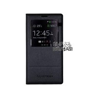Samsung Galaxy Note 4 Kılıf S-View Cover Deri Siyah