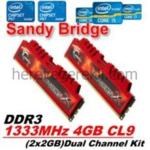 Gskill 2*2GB 1333Mhz DDR3 Memory CL9 Value Series NT Memory