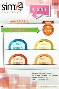 4.Sınıf Matematik Yaprak Test Simya Dergisi Yayınları (ISBN: 9786051540313)