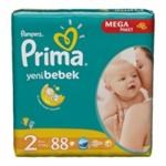 Prima Bebek Bezi Yeni Bebek 2 Beden Mini Mega Paket 88 Adet