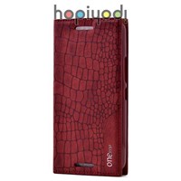 HTC One M9 Kılıf Viper Kapaklı Gizli Mıknatıslı Kırmızı Koyu