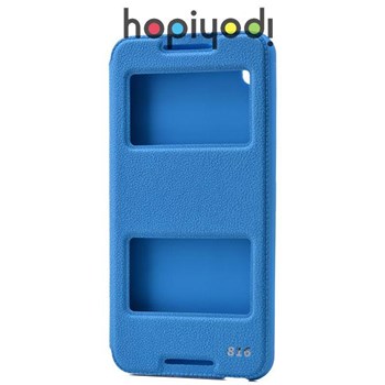 HTC Desire 816 Kılıf Ekol Gizli Mıknatıslı Standlı Mavi