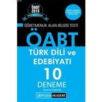 ÖABT Türk Dili ve Edebiyatı Öğretmenliği Tamamı Çözümlü 10 Deneme 2015 (ISBN: 9786053180807)