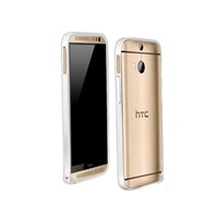 Microsonic HTC ONE M8s Ultra Thin Metal Bumper Kılıf Gümüş