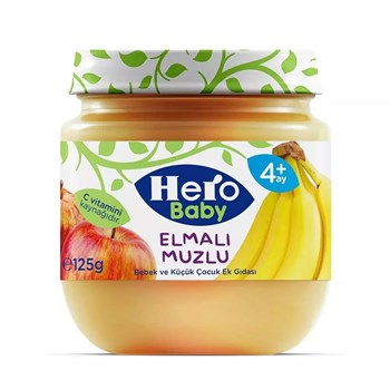 Hero Baby 4+ Ay 125 gr Elma Muz Püreli Kavanoz Mama