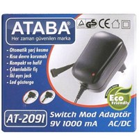 Ataba AT-2091 9V 1000 mAh Switch Mode Adaptör Çift Jacklı