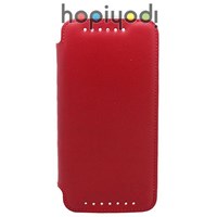 HTC One M8 Kılıf Delux %100 Hakiki Deri Türk Malı Kırmızı