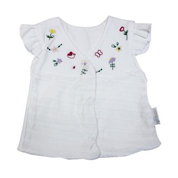 Babybal L 97901 Çiçekli Kız Bebek Yeleği Krem 6-9 Ay (68-74 Cm) 28706534