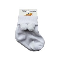 Mini Damla 4727 Ponponlu Kız Bebek Çorabı Beyaz 31638095