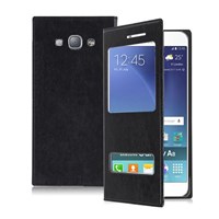 Microsonic Samsung Galaxy A8 Kılıf Dual View Delux Kapaklı Siyah