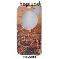 Asus Zenfone 2 Kılıf İstanbul Desenli Mıknatıslı Standlı