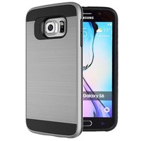 Microsonic Samsung Galaxy S6 Kılıf Slim Heavy Duty Gümüş CS300-SHD-GLX-S6-GMS