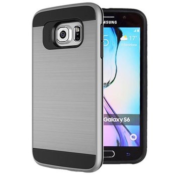 Microsonic Samsung Galaxy S6 Kılıf Slim Heavy Duty Gümüş CS300-SHD-GLX-S6-GMS