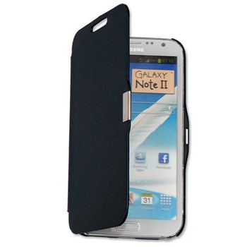 Microsonic Mıknatıslı Ultra Thin Kapaklı Samsung Galaxy Note2 Kılıf Siyah