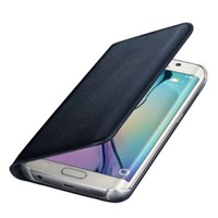 Microsonic Flip Leather Samsung Galaxy S6 Edge Kapaklı Deri Kılıf Siyah