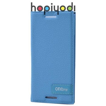HTC One M9 Kılıf Safir Kapaklı Gizli Mıknatıslı Mavi