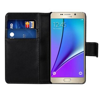 Microsonic Samsung Galaxy Note 5 Kılıf Cüzdanlı Deri Siyah