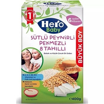 Hero Baby 6+ Ay 400 gr Sütlü Pirinçli Kaşık Maması