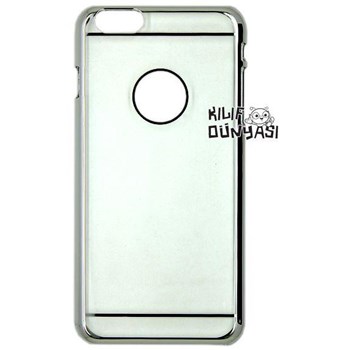 iPhone 6 4.7'' Kılıf Sert Plastik Tam Şeffaf Kapak Gümüş