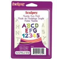Scupley Sculpey Flexible Push Mold Esnek Model Kalıbı Letters Numbers THTAPM76