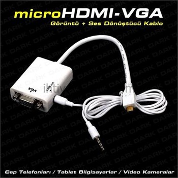 DK-HD-AHDMICROXVGA Micro HDMI'yı VGA'ya Dönüştürücü Adaptör