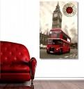 Tictac Design Kanvas Tablo Saat - London Bus (4)