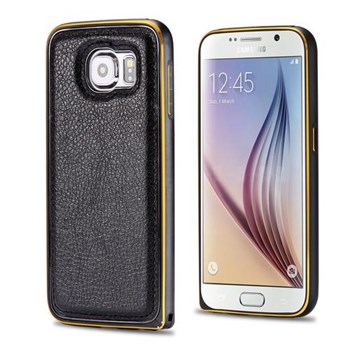 Microsonic Derili Metal Delüx Samsung Galaxy S6 Kılıf Siyah
