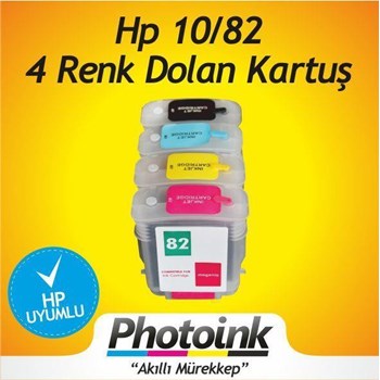 Hp 10-82 Uyumlu Kolay Dolan Kartuş (Dolu)