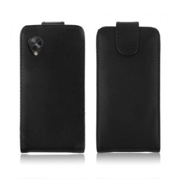 LG Nexus 5 Kılıf Deri Kapaklı Siyah