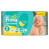 Prima Bebek Bezi Yeni Bebek 2 Beden Mini Ekonomi+ Paketi 58 Adet