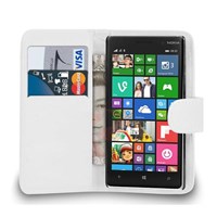 Microsonic Cüzdanlı Deri Nokia Lumia 830 Kılıf Beyaz