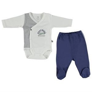 Bibaby Football Kravuze Bodyli Alt Ekru-Lacivert 1 Ay 30252569