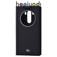 LG G3 Kılıf Dolce Pencereli Gizli Mıknatıslı Siyah
