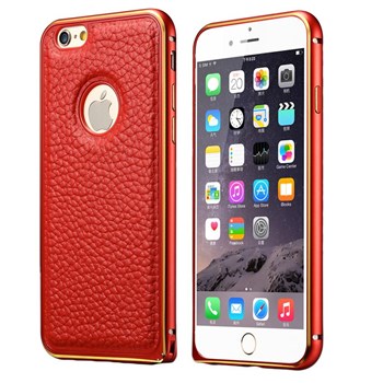 Microsonic Derili Metal Delüx iPhone 6 Plus (5.5) Kılıf Kırmızı