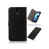 Microsonic Cute Figürlü Deri Kılıf Samsung Galaxy S4 I9500 Siyah