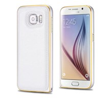 Microsonic Derili Metal Delüx Samsung Galaxy S6 Kılıf Beyaz
