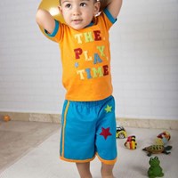 Wonder Kids Carnaval 2li Bebek Takımı Mavi-turuncu 9-12 Ay (74-80 Cm) 21223628