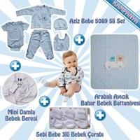 Aziz Bebe Yeni Doğan Erkek Bebek Seti Mavi 22079476