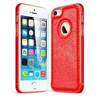 Microsonic Derili Metal Delüx iPhone 5S Kılıf Kırmızı