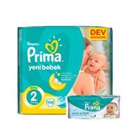 Prima Bebek Bezi Yeni Bebek 2 Beden Mini Dev Ekonomi Paketi 108 Adet
