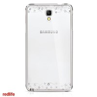 Redlife Galaxy Note3 Neo Swarovski Taşlı Filiz Desenli Pc Arka Kapak Gümüş
