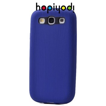 Samsung Galaxy S3 Kılıf Line Silikon Arka Kapak Lacivert