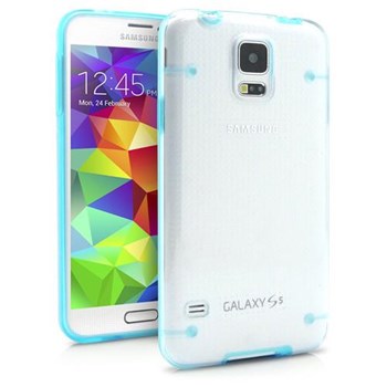 Microsonic Hybrid Transparant Samsung Galaxy S5 Kılıf Mavi