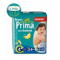 Prima Bebek Bezi Aktif Bebek 4+ Beden Maxi Plus Ekonomi Paketi 34 Adet