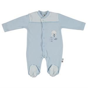 Carmin Baby Striped Roba Çizgili Patikli Tulum Mavi 3 Ay