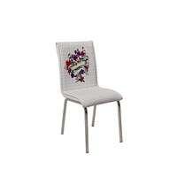 Kristal Monopetli Çiçek Puantiye Desen Sandalye - P-47 32498111