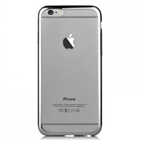 Devia Glitter Soft iPhone 6/6S Plus Arka Kapak (Sisli Siyah)
