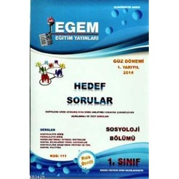 1. Sınıf Sosyoloji Bölümü Hedef Sorular (Kod 111) Güz Dönemi (ISBN: 9786055424787)