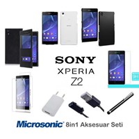 Microsonic Sony Xperia Z2 Kılıf & Aksesuar Seti 8in1
